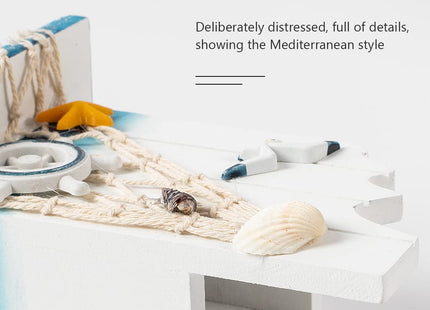 Nautical Wood Pen Holder, Mediterranean Desk Organizer for Office 1 Pack