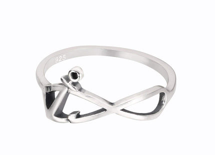 CloseoutWarehouse 925 Sterling Silver Infinity Anchor Ring