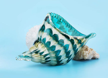 Qf Hand Blown Seashell, Beautiful Home Decor, Handmade Glass Art, Glass Conch