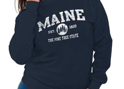 Maine the Pine Tree State Fir Woods Sweatshirt for Men or Women