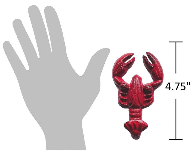The Bridge Collection 4.5" Red Lobster Hook for Coastal Decor