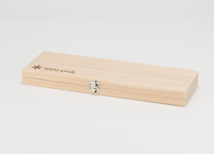 Snow Peak Cutting Board and Knife Set, Chopping Block, Foldable, Natural Birch Wood, Stainless Steel Knife, Camping, Picnic, Large