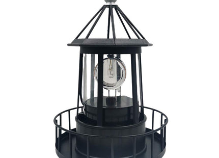 Solar Lighthouse Outdoor Decor, Rotating LED Waterproof Garden Light