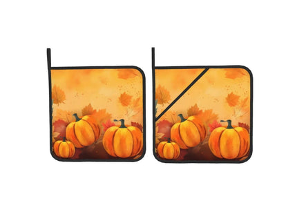 Mount Hour Potholders, Autumn Fall Sunflowers Pumpkins Butterfly Maple Leaf Thanksgiving Autumn Baking Pot Holder for Cooking BBQ, 2-Piece Set