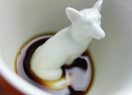 Creature Cups Fox Mug - Ceramic Coffee Cup with Hidden 3D Fox Inside, 11 oz