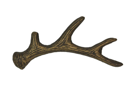 Zeckos Set of 6 Deer Antler Drawer Pulls, 6.25 Inch Bronze Cast Iron