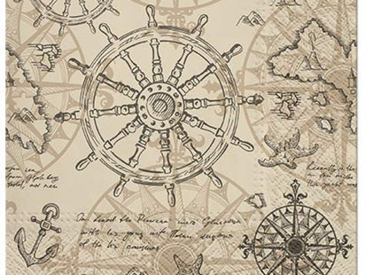 Vintage Nautical Map Paper Luncheon Napkins 40pcs, Nautical Napkins, Map Napkins Y