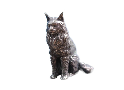 Generic Brass Maine Cat Figurines,Metal Animal Pet Sitting Posture Kitten Statue Sculpture Desktop Ornament Sand Table Bonsai Micro Landscape Decor Accessories, sytd1112240603002