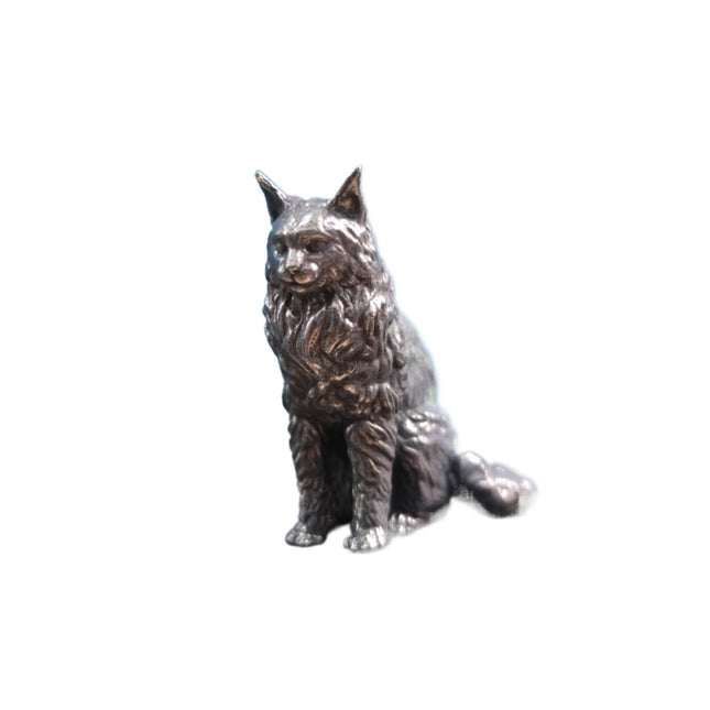 Generic Brass Maine Cat Figurines,Metal Animal Pet Sitting Posture Kitten Statue Sculpture Desktop Ornament Sand Table Bonsai Micro Landscape Decor Accessories, sytd1112240603002