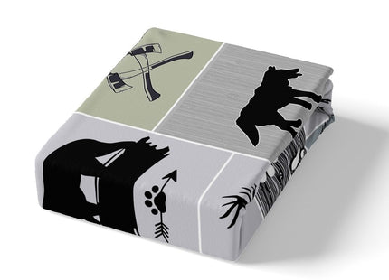 Feelyou Black Bear Deer Comforter Set Bedding Twin Size for Kids Adults