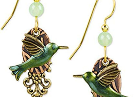 Silver Forest Hummingbird Dangle Earrings One Size