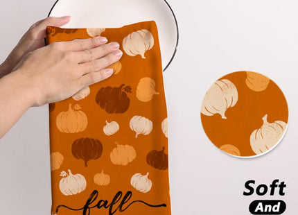 RABUSOFA Orange Pumpkin Fall Kitchen Towels Dish Towels