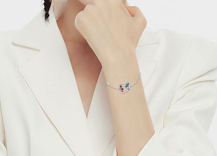 LONAGO Hummingbird Bracelet Sterling Silver Hummingbird Link Adjustable Bracelet Jewelry Gift for Women