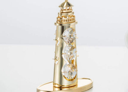 Matashi 24K Gold Plated Lighthouse Ornament Elegant Tabletop Showpiece