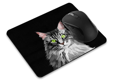 Non-Slip Rectangle Mousepad, WIRESTER Maine Coon Cat Vector Portrait Mouse Pad for Home, Office and Gaming Desk