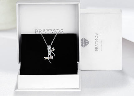 PRAYMOS Dragonflies Gifts 925 Sterling Silver Dragonfly Necklace