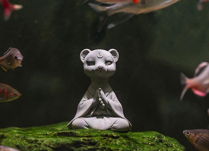 Meditating Fox Statue Yoga Animal Figurines Zen Fox Sculpture, S2