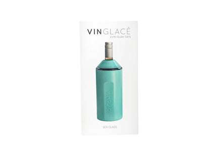Vinglacé Wine Bottle Chiller- Portable Champagne Insulator- Stainless Steel Wine Cooler Sleeve - Keeps Wine Cold (Sea Glass)