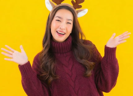 6 Count Deer Antlers Headband Reindeer Antlers Headband Fluffy Deer Ears