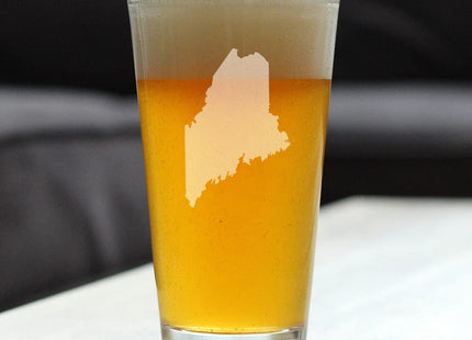 Bevvee Maine State Outline Pint Glass for Mainers - 16 oz