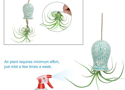 Mimeela 5 Pack Air Plant Holder Unique, Cute Octopus Air Plant Hanger Wall Planter, Ceramic Tillandsia Airplants Holders Hanging Wall Decor for Home Office (Small (2 x 3.2 in))