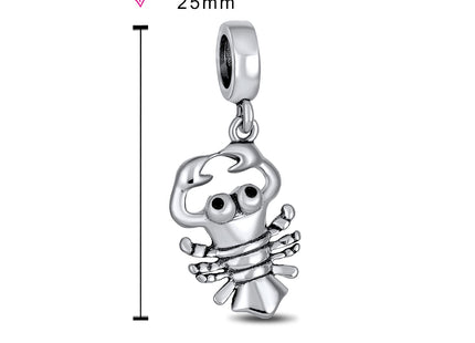 Nautical Lobster Travel Dangle Charm Bead for Bracelet .925 Sterling Silver