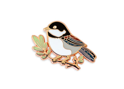 Chickadee Bird Enamel Pin - Lapel Pin - Badge
