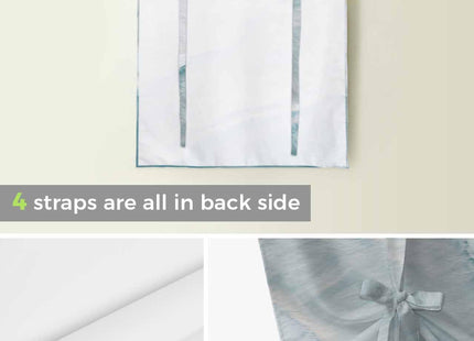 Beach Tie Up Curtains 45 Inches Long, Summer Ocean Coastal Kitchen Window Curtains Over Sink, Nautical Seaside Aqua Beige Small Window Curtains Shade Balloon Curtains Valances for Bedroom/Cafe 34"x45"