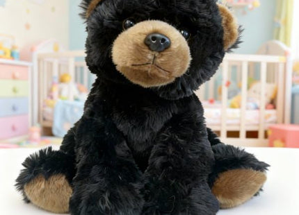 YUKOUQIAN Bear Stuffed Animal Cute Plush Doll Toy 8 inch for Girls Boys Christmas (Siting Black Bear)