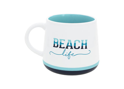 Pavilion Gift Company - Beach Life - Flip Flops - 18 oz Waterfront Ocean Seaside Coastal Tea Cup Coffee Mug Drinkware Outdoorsy