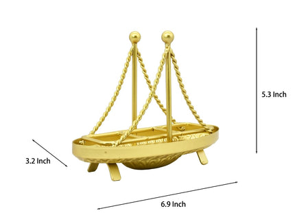 OwlGift Metal Sailboat Shaped Napkin Holder, Tabletop Paper Towel Dispenser, Mail Letter Sorter Rack, Document File Storage - Golden