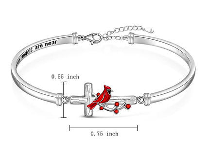 Cardinal Cross Gifts Bracelets for Women Sterling Silver Cardinal Bracelet