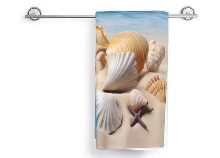Mount Hour Starfish Seashells Hand Towels, Summer Beach Face Towel Soft Guest Towel Portable Kitchen Tea Dish Towels Washcloths Bathroom Decor Housewarming Gifts 15.7" X 27.5"