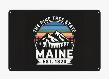 Maine The Pine Tree State Home Decoration Metal Tin Sign 8X12 Inches Wall Art Outdoor Garden Decor