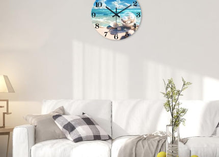 XNM Coastal Wall Clock Battery Operated 12 Inch