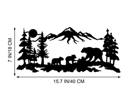 ESTART Metal Bear Wall Art, Rustic Woodland Hunting Animal Cabin Decor