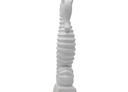 Fitz and Floyd Coastal Seahorse Figurine - Handcrafted White Earthenware, Nautical Decor Accent for Living Room, Dining Room, Mantel, Bathroom - Ocean-Inspired Sculptural Home Art, Beach House Decor