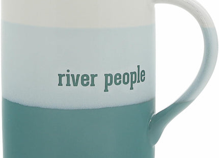 Pavilion Gift Company - River People Ceramic 18-ounce Mug River Gifts for Men, Canoe, Aqua