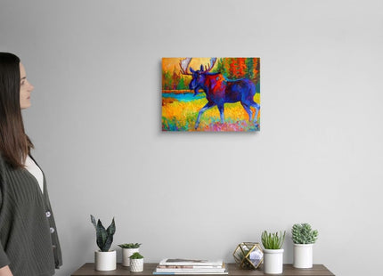 CANVAS ON DEMAND Majestic Moose Canvas Wall Art Print, Home Decor, Wildlife Artwork, 16" x12in