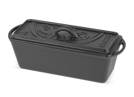 Petromax Loaf Pan with Lid, Large Cast Iron Bakeware Pan with Handles for Campfire or Home Kitchen, Pre-Seasoned, Can Also Use Lid for Cooking
