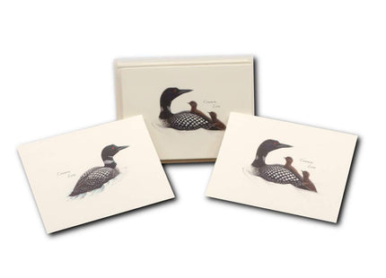 Earth Sky + Water - Loon Assortment Notecard Set - 8 Blank Cards with Envelopes (4 each of 2 styles)