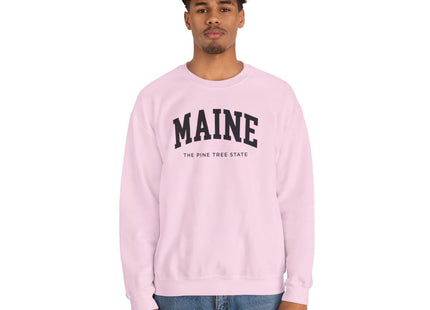 CUSTOMI Maine Adult Unisex Crewneck Sweatshirt, Light Pink, L