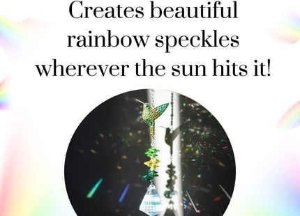 Rhinestone Hummingbird Crystal Suncatcher Prism Hanging Window Ornament
