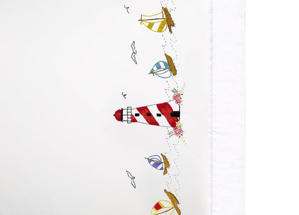 Design Works Crafts Lighthouse Stamped for Embroidery Pillowcases,Standard