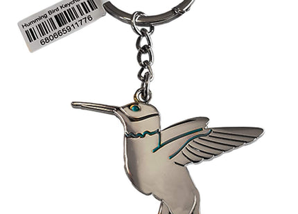 Sonoran Souvenirs Southwest Hummingbird Metal Keychain, Silver, Chrome