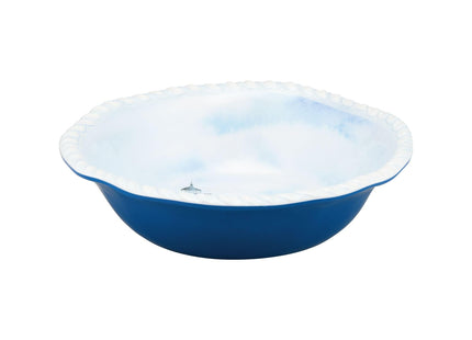 UPware 12 Piece Coastal Lighthouse Melamine Dinnerware Sets, Outdoor Dishes Set, Plates and Bowls Sets, Service for 4, Blue