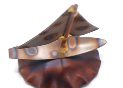 Small Sailboat Collectible Handmade Metal Art Figurine, Desk Accessories, Trophy, Boss Gift, Home Office Décor, Collectible Figurines