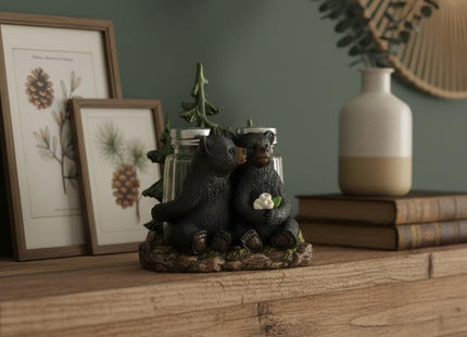 Comfy Hour 5 Inch Bear Salt and Pepper Shaker, Pine Tree, Set of 2