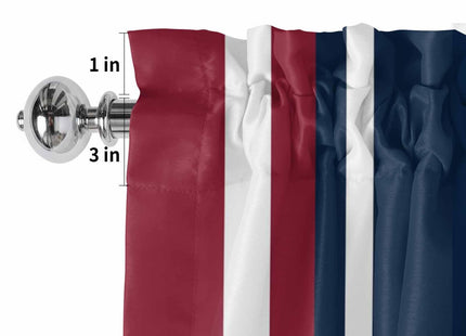 Savannan Nautical Valances, Nautical Anchor Red White Stripes Navy Blue Rod Pocket Cafe Valance Short Window Curtains Valances for Kitchen, Bedroom, Living Room, 1 Panel, 42InchesX12Inches