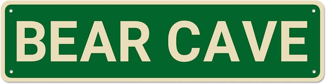 Metal Tin Sign BEAR CAVE Funny Vintage Sign Retro Metal Signs for Bedroom Kitchen Garden Wall Bar Club Coffee Home Decor 4x16 Inch